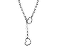 Collana a forma di cuore - collana d'oro | medaglione a forma di | perline amore | catena perline Loves ciondolo catene a forma di cuore | gioielli cubici gotici, ciondolo in acciaio al titanio