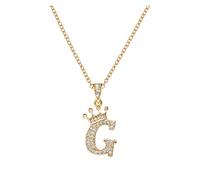 Collana a forma di cuore con corona di San Valentino con 26 lettere inglesi collana con ciondolo completo per donne collane a corona da donna A Z 26 collane con iniziali dell'alfabeto per gioielli