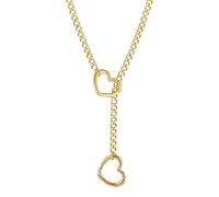 Collana a forma di cuore con manette d'amore, catena scorrevole con di