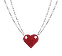 Collana a forma di cuore con mattoni per coppie, amici, bestie, ciondolo a forma di cuore, 2 ciondoli in mattoni compatibili con elementi Lego, per donne e uomini, gioielli commemorativi, Ottone,