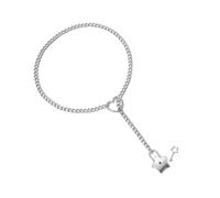 Collana a forma di cuore regolabile con ciondolo in lega robusta in stile cubano per donne alla moda gotiche cubane collana a catena, Misura unica, come descritto, come descritto