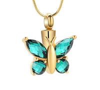 Collana a forma di farfalla per ceneri, collana con urna per ceneri da donna, gioiello per cremazione da donna, ciondolo per ceneri commemorativi, regalo per una perdita dei propri cari