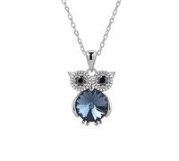 Collana a forma di gufo per donne e ragazze in argento Sterling 925 con ciondolo a forma di gufo con ciondolo a forma di uccello, con animali da compagnia e regalo, Argento sterling, Zirconia