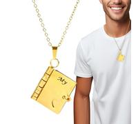Collana A Forma Di Libro Per Mia Figlia - Ciondolo Oro Regolabile Apribile Con 6 Pagine - Collana Madre Figlia,Per Compleanni Anniversari Feste Vacanze Casa Scuola Camera Quotidiana Famiglia Figlio Le