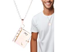 Collana A Forma Di Libro Per Mia Figlia,Con 6 Pagine In Oro Regolabile Collezionabili - Collana Per Padre E Figlia - Per Uso Quotidiano Scuola Aula Vacanza Natale Compleanno Festa Figlio Famiglia Bamb