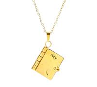 Collana A Forma Di Libro Per Nipote | Con 6 Pagine In Oro Apribili E Collezionabili - Collana Compleanno Figlia | Per Compleanno Natale Vacanza Festa Casa Scuola Stanza Figlio Famiglia Bambini Benediz