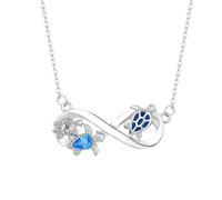 Collana a forma di tartaruga con simbolo dell'infinito di diamante per donne, adatta per l'uso quotidiano