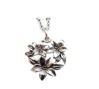 Collana a grappolo di fiori in argento sterling 925. Ciondolo a forma di fiore a cinque petali. Piccolo e semplice ciondolo floreale. Delicato gioiello per tutti i giorni | con catena da 18 pollici