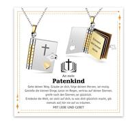 Collana a libro con croce per ragazze, regalo di Gesù, collana cristiana, battesimo, regalo di compleanno per adolescenti, figlie, nipote, figlioccio, cresima, comunione, prima comunione, Pasqua