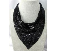 Collana a maglia di metallo Sciarpa Mesh girocollo 6 col. nero argento maculato