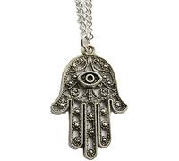Collana a mano, collana in argento antico, mano fatma, gioielli Boho, collana lunga