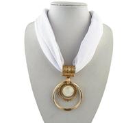 Collana a Pendente con Cerchio in Cristallo Vintage in Lega di Sciarpa Corta