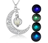 Collana a pendente luminosa Moon Love Heart Calce Collana Fluorescente per donne 4 pcs