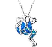 Collana a Pendente Rana creata Blu d'Argento