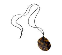 Collana a pettine in acetato alla moda, comoda collana a pettine in acetato con lunghezza regolabile per una vestibilità personalizzata con catena in corda nera, Misura unica, come descritto, come