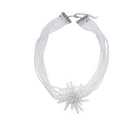 Collana a più strati con fiore di cristallo - una collana unica e squisita, un accessorio raro e audace per l'individuo alla moda