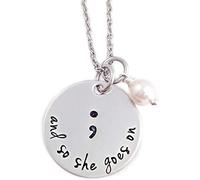 Collana a punto e virgola da donna e così lei va su collana punto e virgola fascino collana mezza colonna gioielli bianco