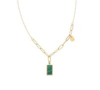 Collana a righe con ciondolo quadrato alla clavicola, alla moda, da donna, alla moda, da indossare tutti i giorni