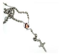 Collana a Rosario in Acciaio Pendente Foto Personalizzata 20 mm Modello Y