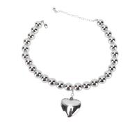 Collana a Sfera Spessa e Audace Ciondolo con Perline Grandi Elegante Collare in Argento da Indossare Ogni Giorno, Artigianato in Plastica (SILVER)