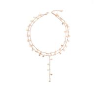 Collana a strati con stella dorata da donna, girocollo lunga con nappa, gioiello con ciondoli per tutti i giorni e feste