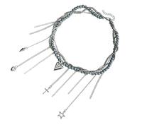 Collana A Strato Perle Alla Con Catena Clavicole In Acciaio Inossidabile Per Fascino Del Cuore Tagliente Per Tutti I Giorni