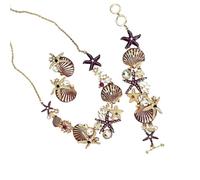 Collana a tema 4 pezzi con conchiglie, delicata sulla pelle, delicata sulla pelle, gioielli delicati sulla pelle per le vacanze, gioielli delicati sulla pelle, A, come descritto, come descritto