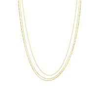 Collana A Tre Fili Con Maglie Miste Regolabile In Oro Giallo 14K 18"