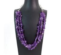 Collana a tre fili in Ametista con chiusura e catena in Argento 925.MadeinItaly
