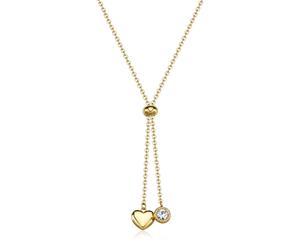 Collana a Y per Lei Punto Luce e Cuore Acciaio Oro Sagapo SAR61 Idea Regali