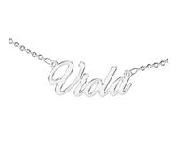 Collana Acciaio Inossidabile Donna con Scritta Nome Personalizzata - Catena Acciaio Inox Elegante con Ciondolo Personalizzato - Idee Regalo Ragazza Uniche - Viola