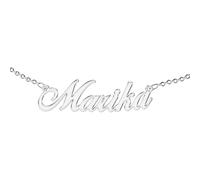 Collana Acciaio Inossidabile Donna con Scritta Nome Personalizzata - Catena Acciaio Inox Elegante con Ciondolo Personalizzato - Idee Regalo Ragazza Uniche - Marika