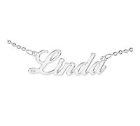 Collana Acciaio Inossidabile Donna con Scritta Nome Personalizzata - Catena Acciaio Inox Elegante con Ciondolo Personalizzato - Idee Regalo Ragazza Uniche - Linda