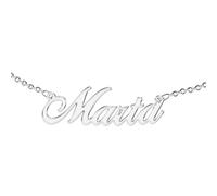 Collana Acciaio Inossidabile Donna con Scritta Nome Personalizzata - Catena Acciaio Inox Elegante con Ciondolo Personalizzato - Idee Regalo Ragazza Uniche - Marta