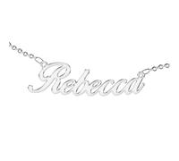 Collana Acciaio Inossidabile Donna con Scritta Nome Personalizzata - Catena Acciaio Inox Elegante con Ciondolo Personalizzato - Idee Regalo Ragazza Uniche - Rebecca
