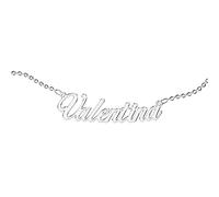 Collana Acciaio Inossidabile Donna con Scritta Nome Personalizzata - Catena Acciaio Inox Elegante con Ciondolo Personalizzato - Idee Regalo Ragazza Uniche - Valentina