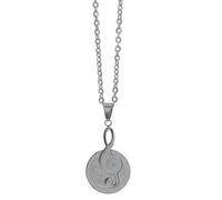 Collana Acciaio Inox Chiave di Violino Nota Colore Argento Regalo Musicale