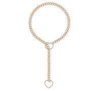 Collana ad anello O- Collana a catena scorrevole a cuore, girocollo a catena scorrevole, collana gotica punk ad anello torico/Gioielli in acciaio inossidabile a forma di cuore, girocollo cade