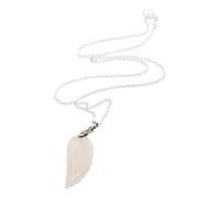 Collana Ala Angelo Ciondolo Quarzo Rosa Pietra Devozione Catena Placcata Arge...