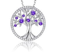 Collana Albero della Vita,1 Pezzi Collana da Donna Albero Della Vita Ciondolo Gioielli in Argento 925 con Cristalli Idee Regalo Donna Originale per Lei Mamma Moglie Fidanzata Compleanno Anniversario