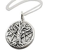 Collana Albero della Vita Ciondolo Argento Sterling 925 Catena 18" Wicca Paga...