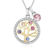 Collana Albero Della Vita Con Cristalli Di Austria Collana Donna Gioielli in Arg