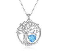 Collana Albero Della Vita Da Donna in Argento 925, Ciondolo Albero Della Vita Con Pietra Portafortuna per il Compleanno di Dicembre, Idee Regalo per Moglie Mamma Anniversario Natale Gioielli Tanzanite