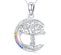 Collana albero della vita per donna, collana con nodo celtico in argento sterling 925, ciondolo albero genealogico, catena da 45,7 cm albero della vita gioielli regali per donna madre