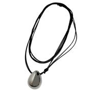 Collana alla moda a doppio strato con cordino cerato, collana alla moda con ciondolo a goccia su due corde di cera per gli appassionati di moda elegante, Misura unica, come descritto, come descritto