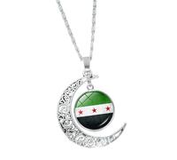 Collana alla moda con bandiera siriana, bellissima collana con ciondolo a forma di mappa della Siria, accessorio per il collo di un amico premuroso, Misura unica, come descritto, come descritto