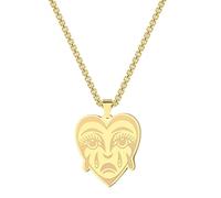Collana alla moda con ciondolo a forma di cuore che piange l'amore per le donne gioielli tristi lacrime facce delicata collana collare