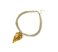 Collana alla moda con ciondolo a forma di foglia in acciaio inox, ciondolo a forma di sole/conchiglia, accessori per l'uso quotidiano, collana ispirata alla natura artistica, Misura unica, come