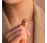 Collana alla moda con pendente rettangolare in acciaio inossidabile con 26 lettere, regalo per le donne L,M,S,H,A,T,O,X,B,C,D,E,F,G,I,J,K,N,P,Q,R,U,V,W,Y,ZRame