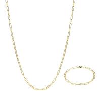 Collana alla moda, da donna, semplice e dorata, con clip di carta abbinata